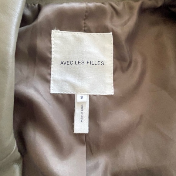 New Anthropologie Avec Les Filles Cropped Vegan Faux Leather Jacket Small - Picture 7 of 8